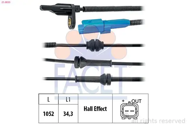 FACET 21.0025 ABS Hız Sensörü (Ön) 4545J9 resmi