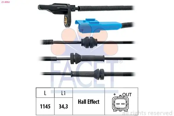 FACET 21.0062 ABS Hız Sensörü (Ön) 454597 resmi