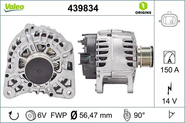 VALEO 439834 Şarj Dinamosu 231007281R resmi