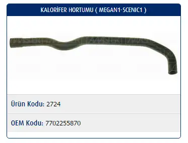 MASTER M2724 Kalorifer Hortumu 7702255870 resmi