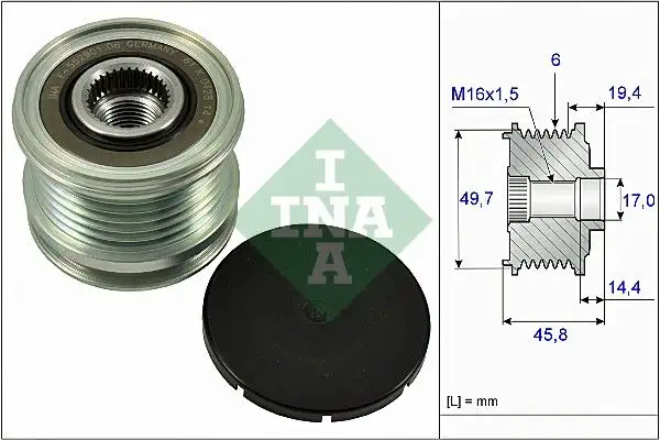 INA 535016810 Alternatör Kasnağı resmi