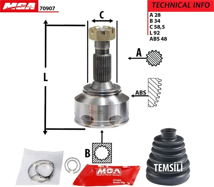 MGA 70907 Aks Kafası (Dış) 3273EG resmi