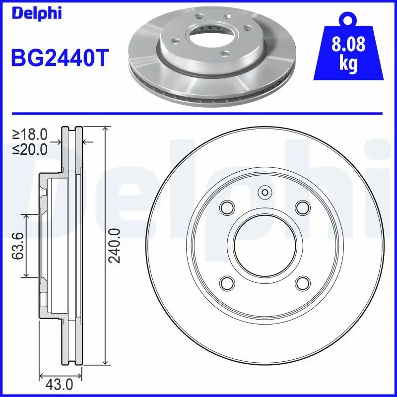 DELPHI BG2440T Ön Fren Diski resmi