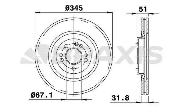 BRAXIS AD0975 Ön Fren Diski A1634210512 resmi