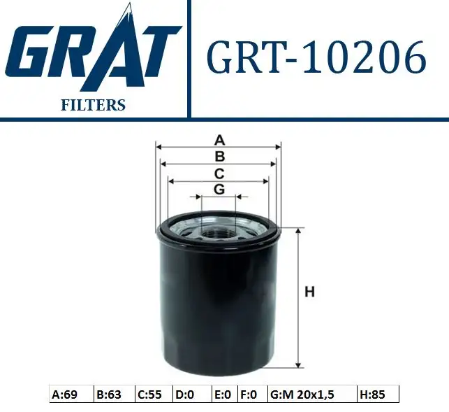 GRAT 10206 Yağ Filtresi 46544820 resmi