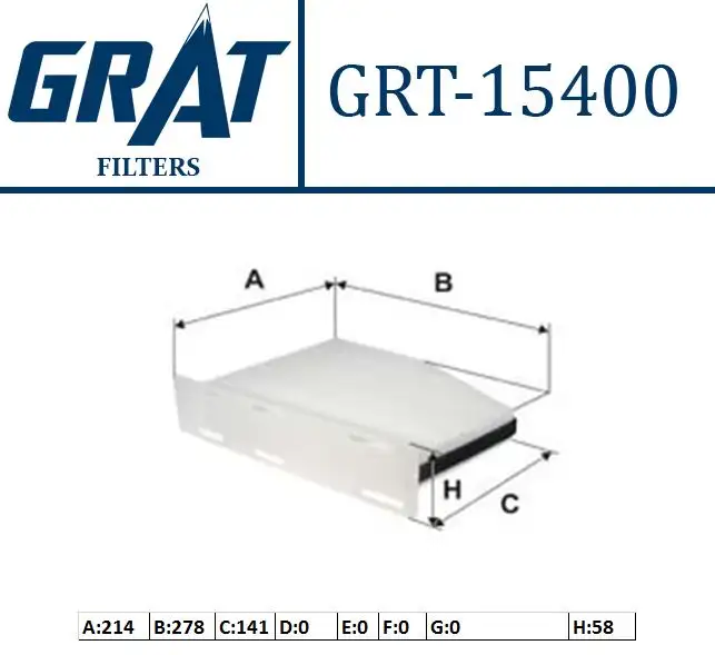 GRAT 15400 Polen Filtresi 1K0819644B resmi