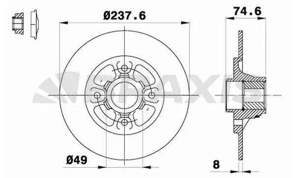 BRAXIS AD0279 Arka Fren Diski resmi