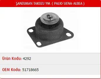 MASTER M4292 Şanzıman Takozu 51718665 resmi