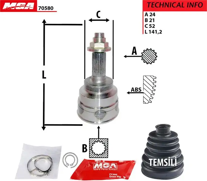MGA 70580 Aks Kafası (Dış) resmi