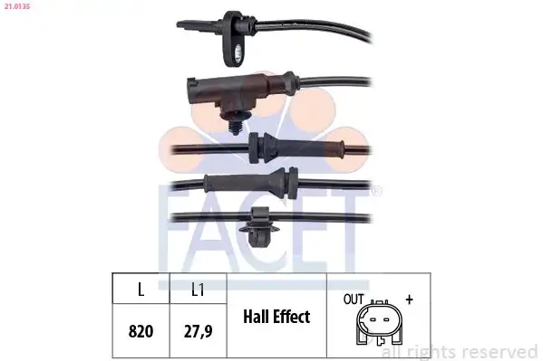 FACET 21.0135 ABS Hız Sensörü (Ön) B000698080 resmi