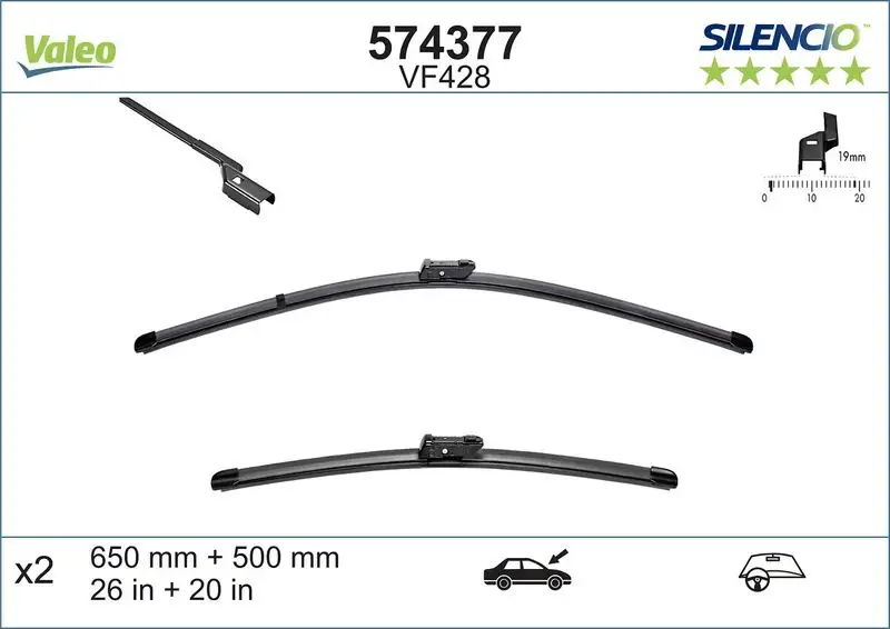 VALEO 574377 Silecek Süpürgesi (Takım) 31457760 resmi