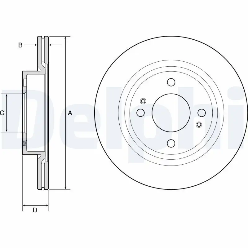 DELPHI BG4830C Ön Fren Diski 4615A129 resmi