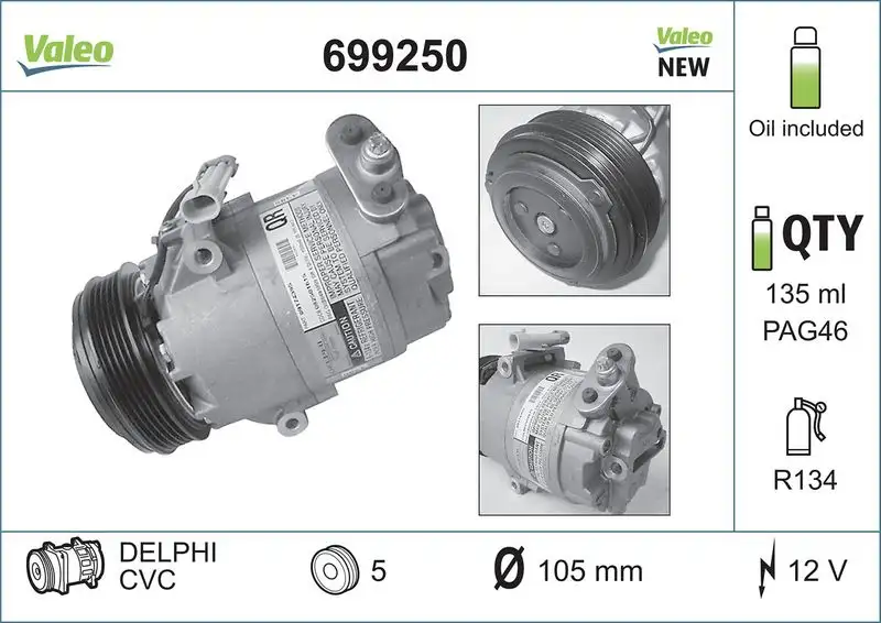 VALEO 699250 Klima Kompresörü resmi