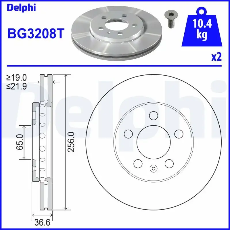 DELPHI BG3208T Ön Fren Diski resmi
