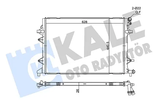 KALE 356340 Radyatör 5K0121251S resmi