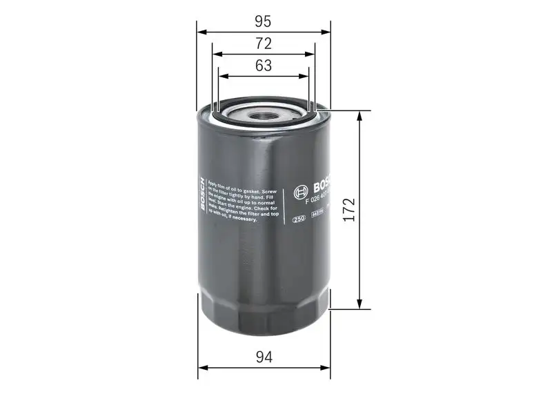 BOSCH F026407081 Yağ Filtresi resmi