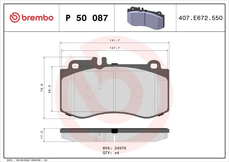 BREMBO P50087 Ön Fren Balatası resmi