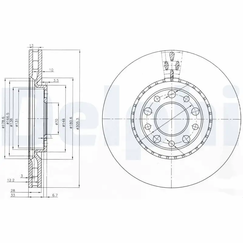 DELPHI BG3951 Ön Fren Diski resmi