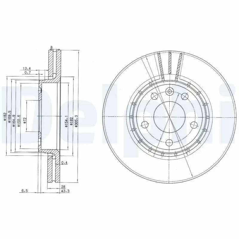 DELPHI BG3768 Ön Fren Diski resmi