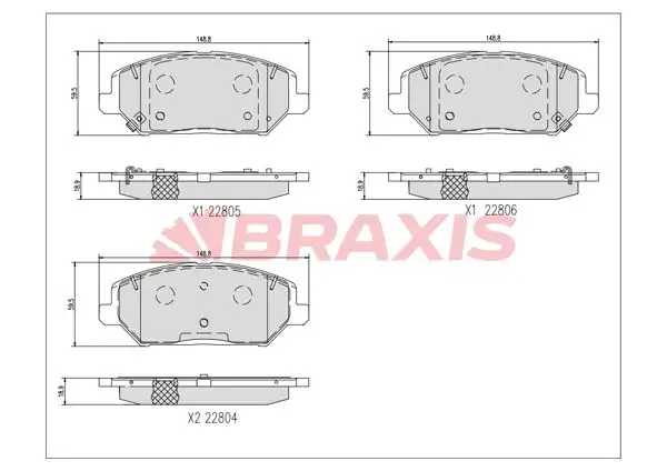 BRAXIS AA0749 Ön Fren Balatası resmi