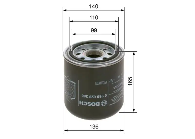 BOSCH 0986628250 Hava Kurutucu Filtresi resmi