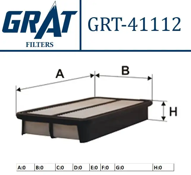 GRAT 41112 Hava Filtresi 165464BA1A resmi