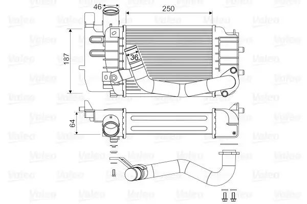 VALEO 818655 Turbo Radyatörü 179000N030 resmi