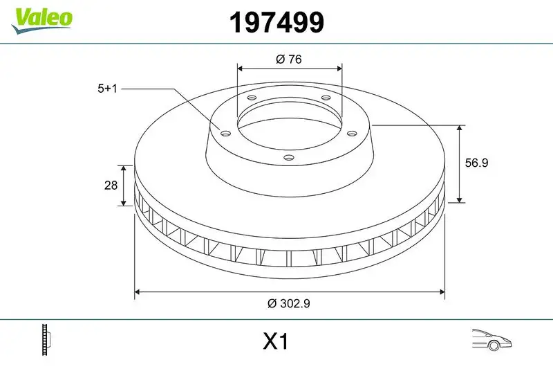 VALEO 197499 Ön Fren Diski 2H0615301D resmi