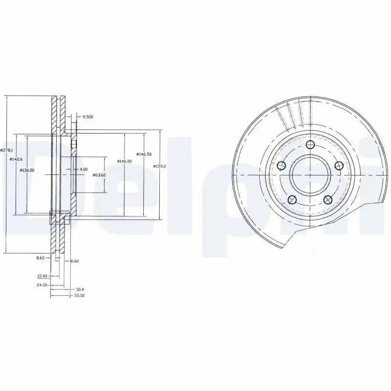 DELPHI BG3826 Ön Fren Diski resmi