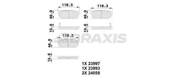 BRAXIS AB0241 Arka Fren Balatası 583023ED01 resmi