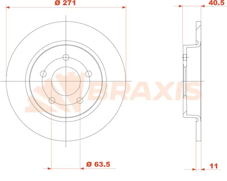 BRAXIS AE0805 Arka Fren Diski BV612A315BA resmi