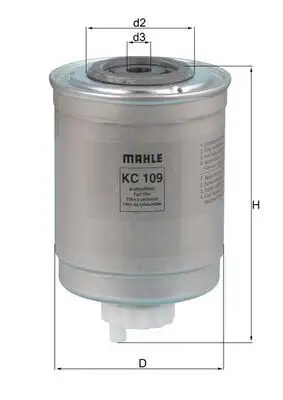 MAHLE KC109 Yakıt Filtresi resmi