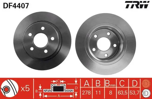 TRW DF4407 Arka Fren Diski resmi
