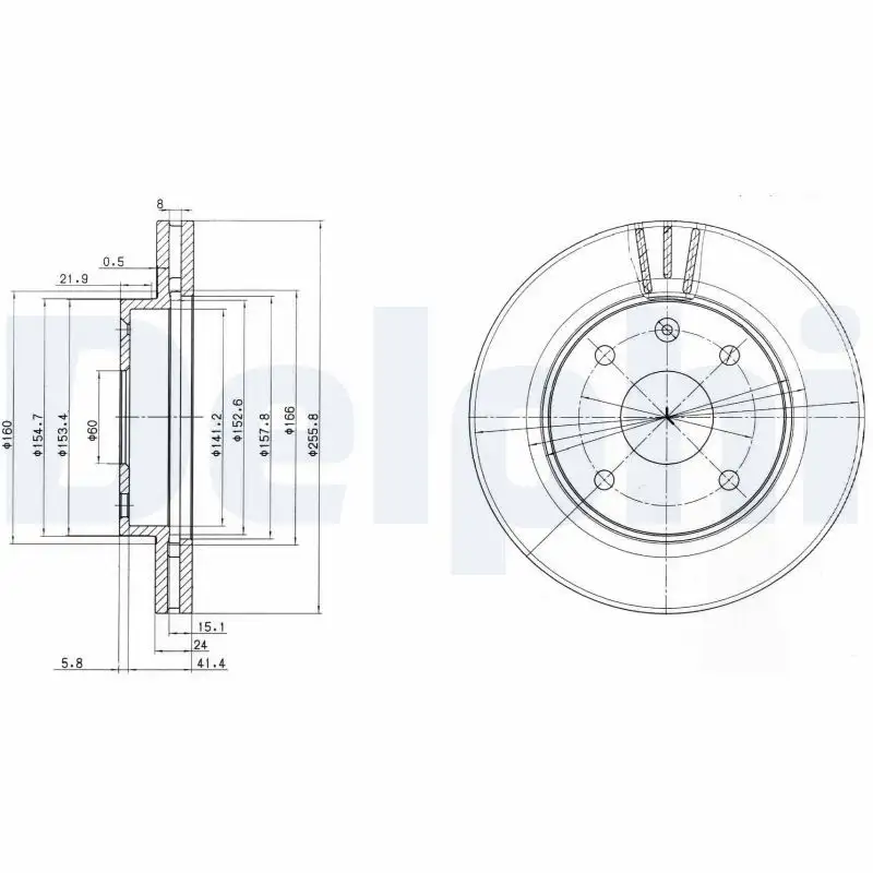 DELPHI BG4003 Ön Fren Diski 96549782 resmi