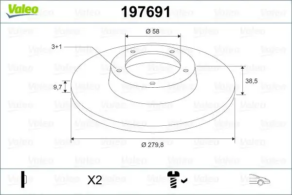 VALEO 197691 Ön Fren Diski A4514210112 resmi