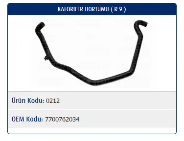 MASTER M0212 Kalorifer Hortumu 7700762034 resmi
