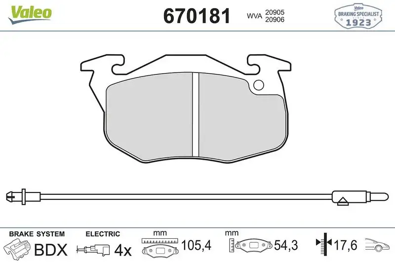 VALEO 670181 Ön Fren Balatası resmi