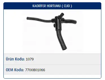 MASTER M1079 Kalorifer Hortumu 7700801066 resmi