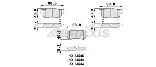 BRAXIS AB0097 Arka Fren Balatası resmi