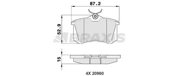 BRAXIS AA0016 Arka Fren Balatası resmi