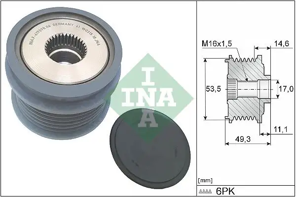 INA 535036410 Alternatör Kasnağı resmi