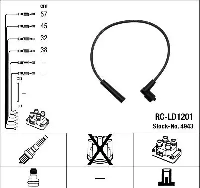 NGK 4943 (RCLD1201) Buji Kablosu resmi