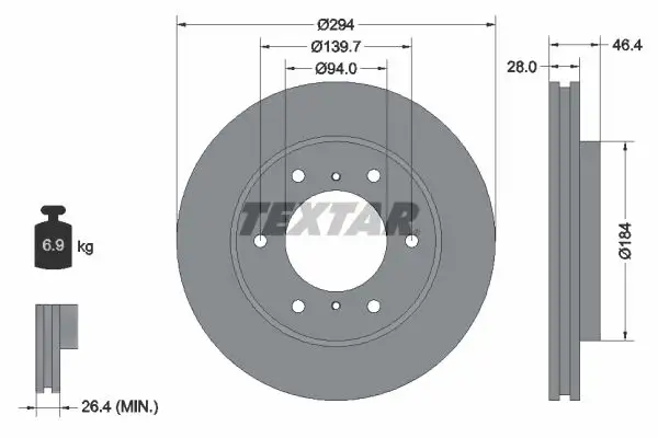 TEXTAR 92180205 Ön Fren Diski resmi