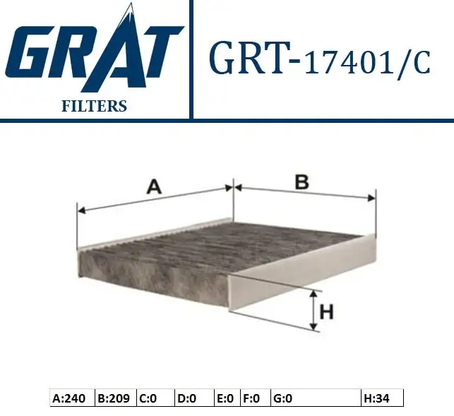 GRAT 17401C Polen Filtresi (Karbonlu) 3M5J19G244AA resmi
