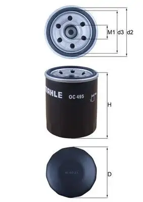 MAHLE OC495 Yağ Filtresi MR984204 resmi