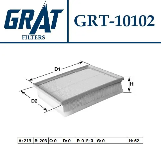 GRAT 10102 Hava Filtresi 51830174 resmi