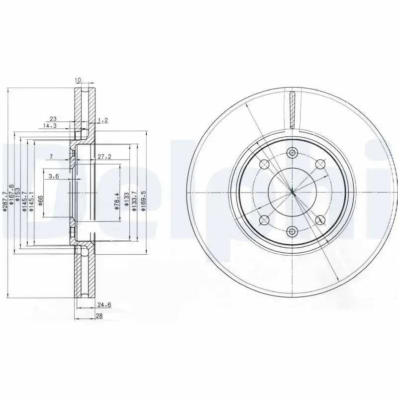DELPHI BG3675 Ön Fren Diski resmi