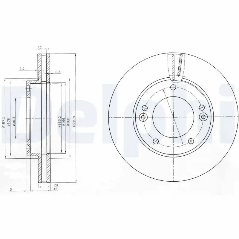 DELPHI BG3858 Ön Fren Diski 517123E300 resmi