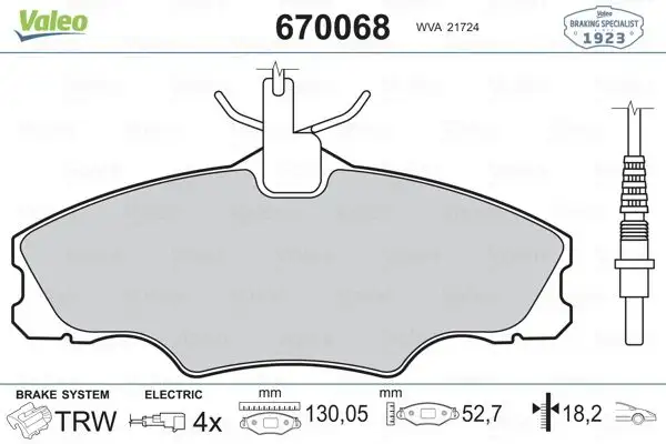 VALEO 670068 Ön Fren Balatası 425268 resmi