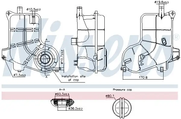 NISSENS 996368 Yedek Su Deposu 8E0121403D resmi